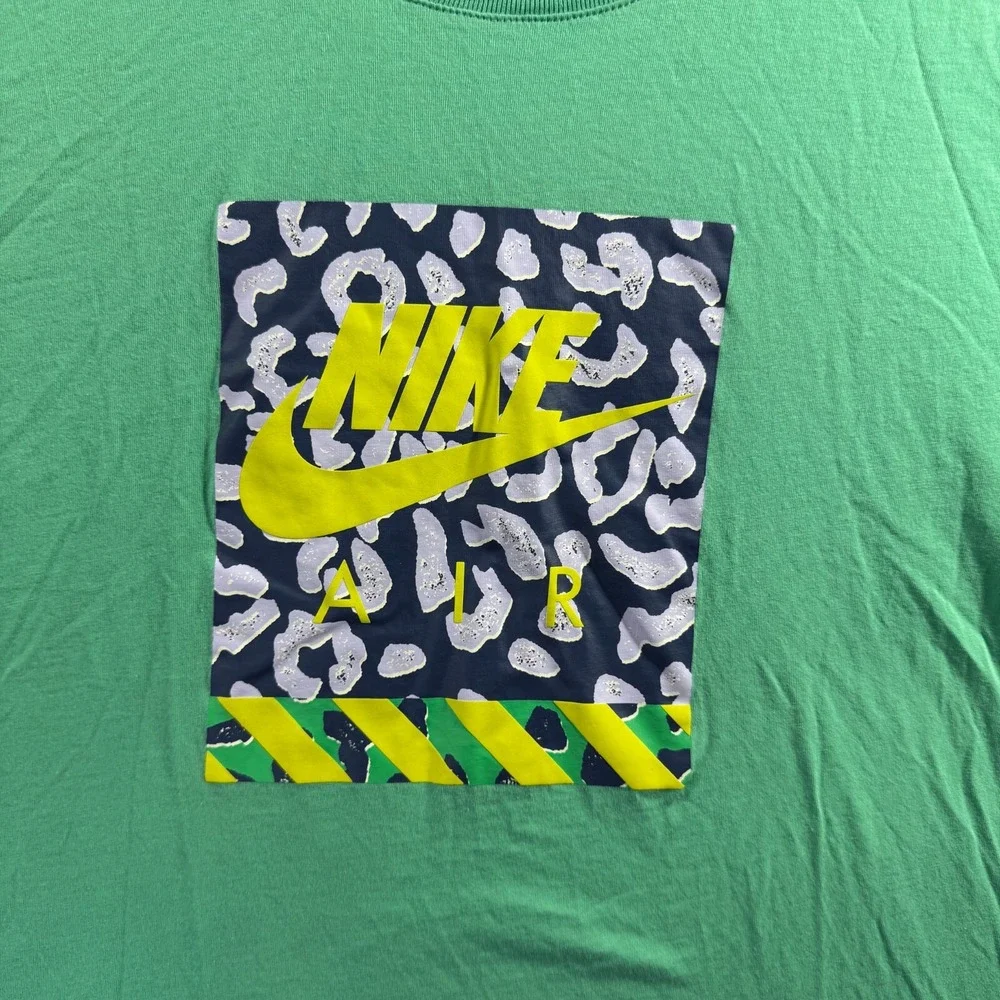 Nike Sportswear Mens XL Green Seafoam Yellow Futura Air Graphic T-Shirt Cotton